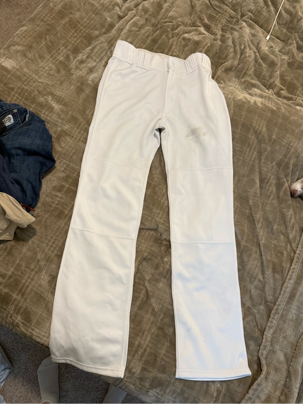 Men's White Casual Stretch Baseball Pants